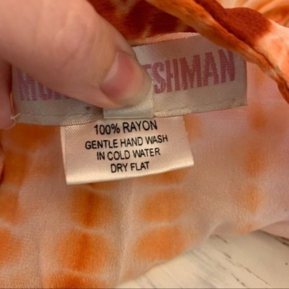 Monique Leshman Tie Dyed Orange Purple Aqua Boho Drawstring Tunic Medium - Picture 7 of 10